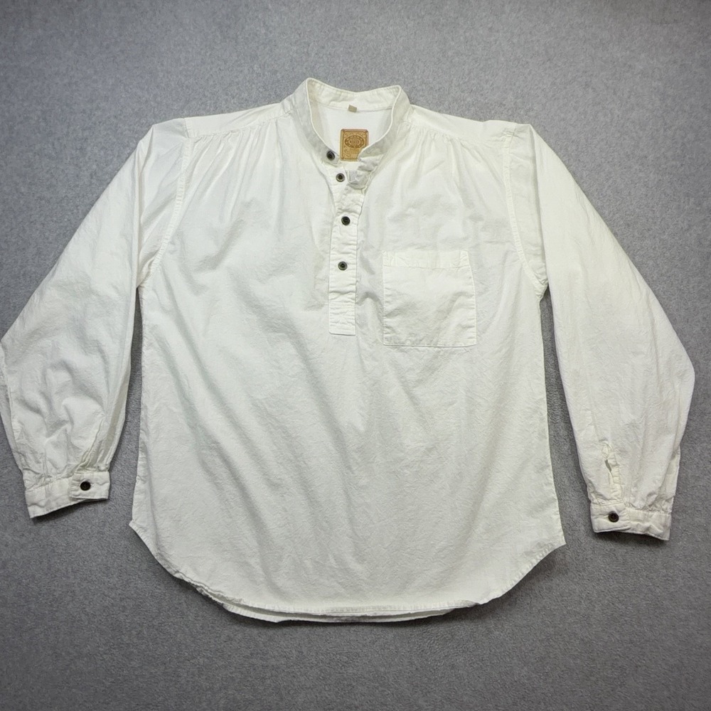 Vintage Wah Maker Shirt Mens Large White Long Sleeve Western Frontier Pullover